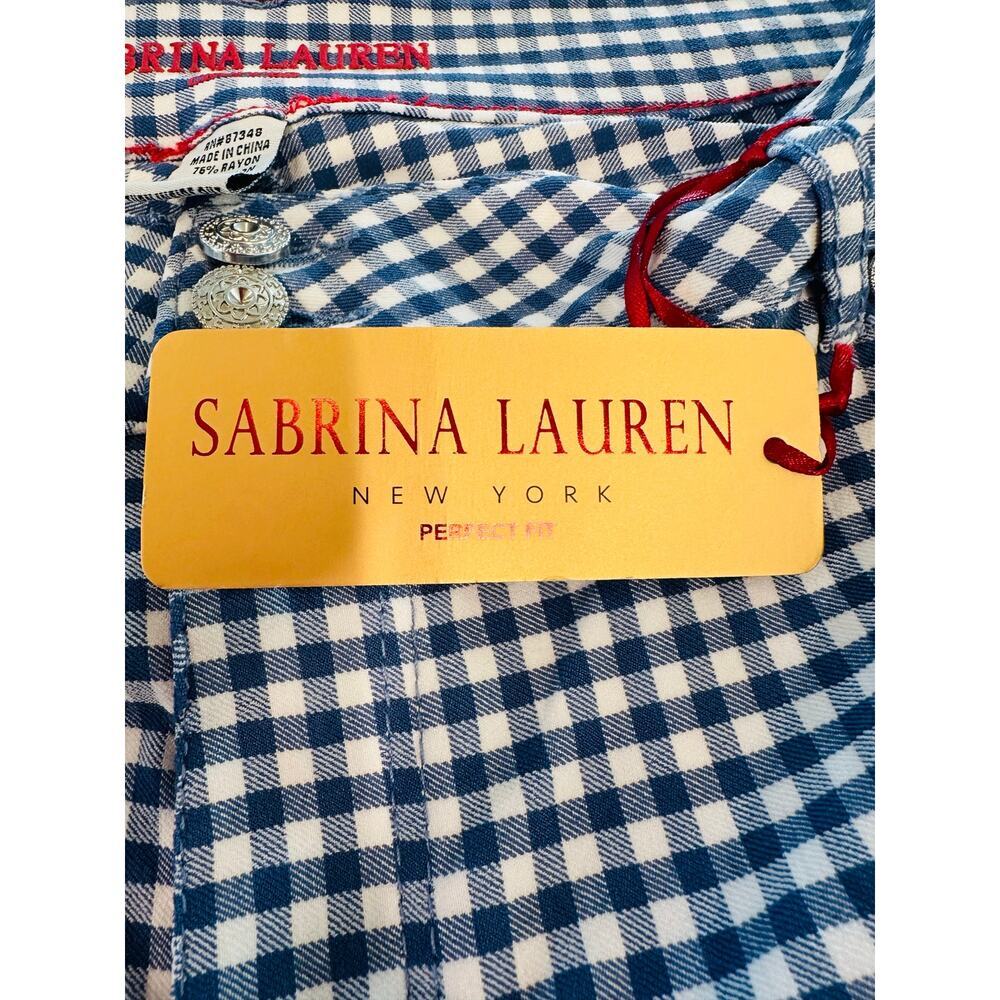 Sabrina Lauren Women’s Plus Cropped Pants Gingham Stretch Comfort Summer 22 NWT - Picture 5 of 9